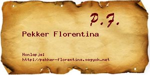 Pekker Florentina névjegykártya